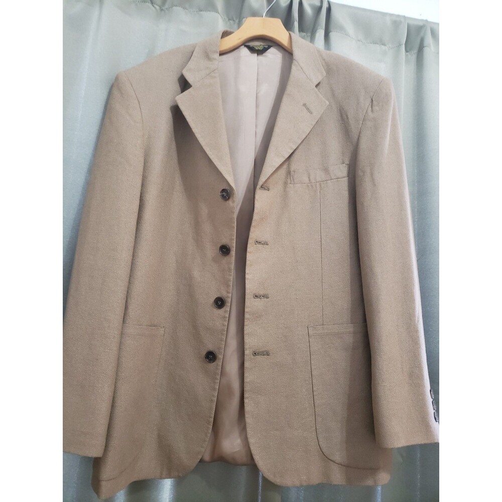 Riggings Mens Tan Sport Coat Blazer Jacket Size 40R Two-Button